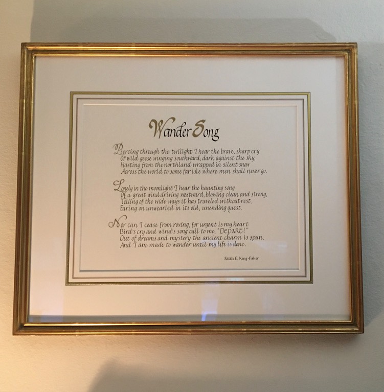 Memory Prose mounted with gold frame
